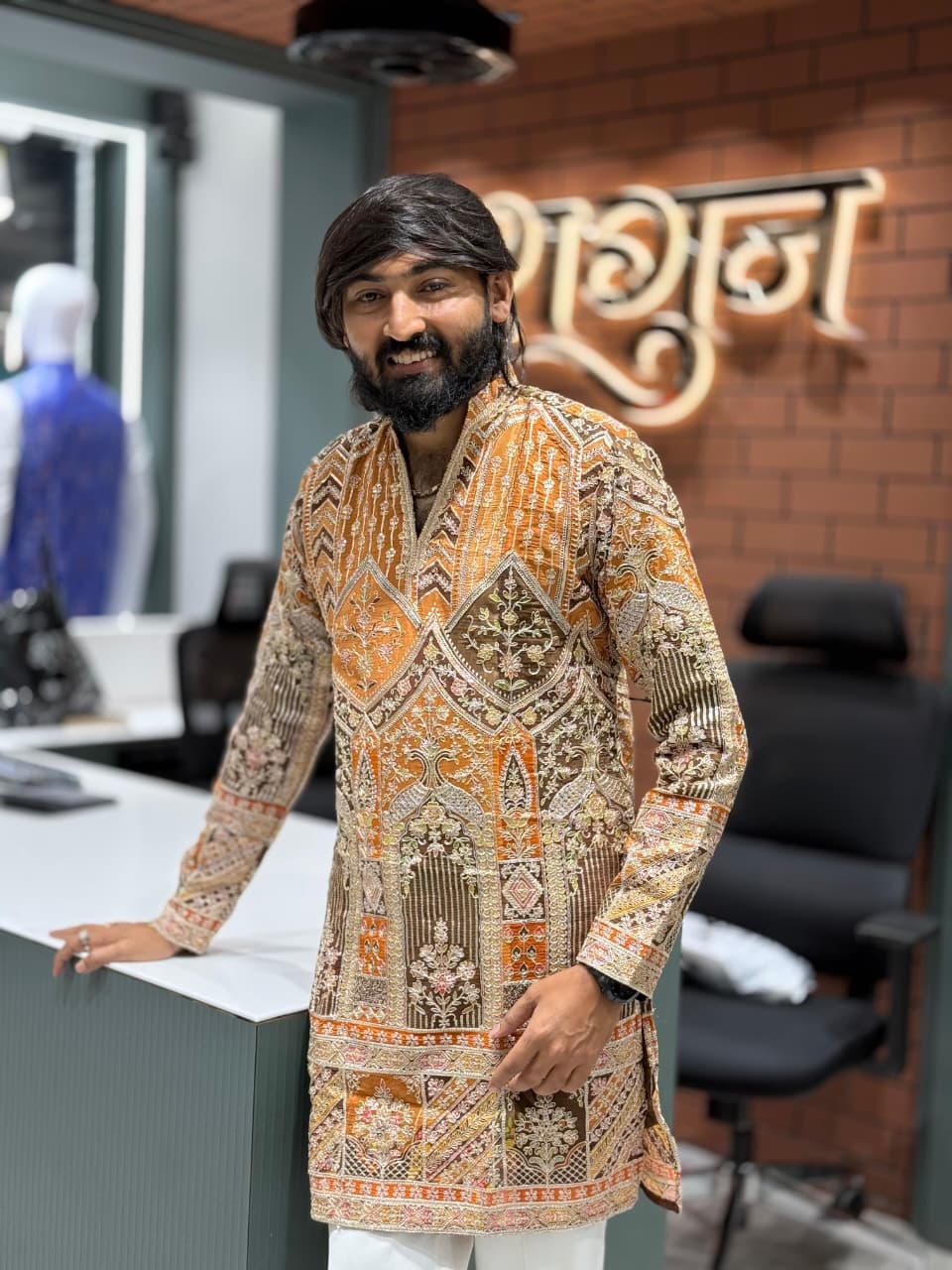 Designer Heavy Sequence Work Men's Short Kurta Collection by SHAGUN FASHION