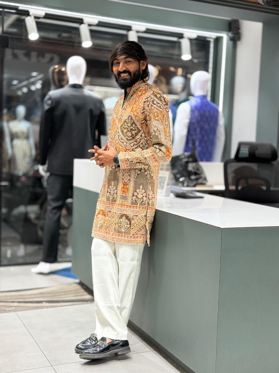 Designer Heavy Sequence Work Men's Short Kurta Collection by SHAGUN FASHION