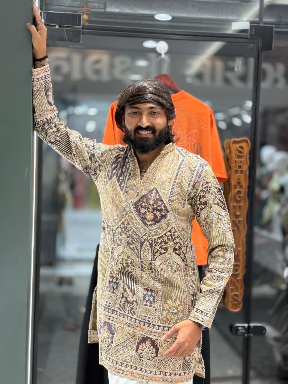 Designer Heavy Sequence Work Men's Short Kurta Collection by SHAGUN FASHION