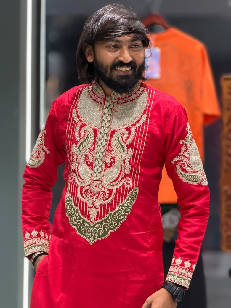 Men's Premium Heavy Embroidery Short Kurta Set by SHAGUN FASHION – Exclusively on zankhi.in