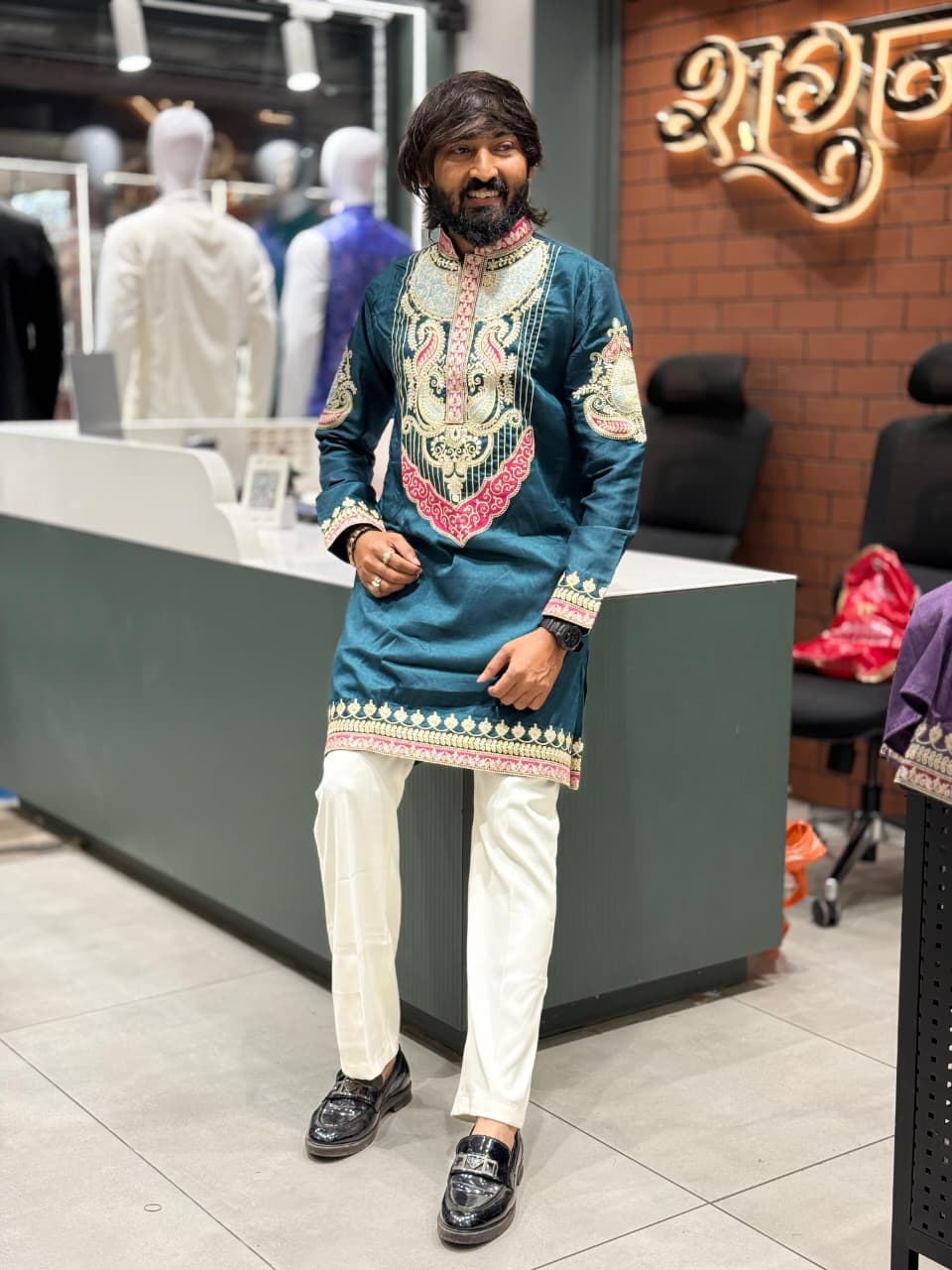 Men's Premium Heavy Embroidery Short Kurta Set by SHAGUN FASHION – Exclusively on zankhi.in