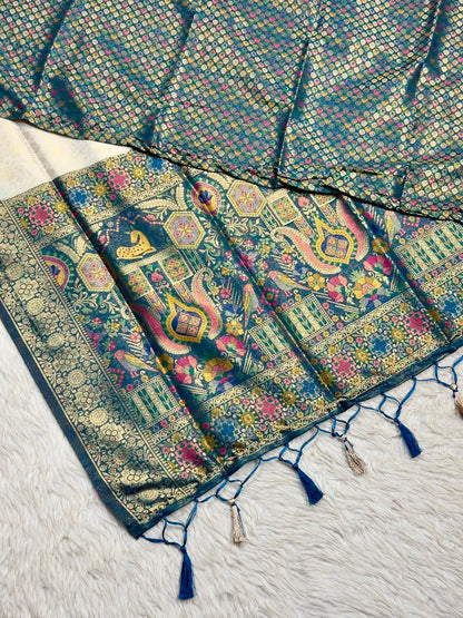 Shagun Fashion Exclusive Silk Meenakari Saree – Available on zankhi.in