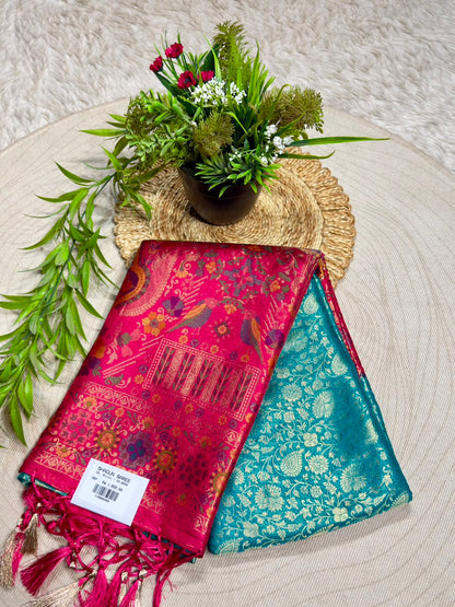 Shagun Fashion Exclusive Silk Meenakari Saree – Available on zankhi.in