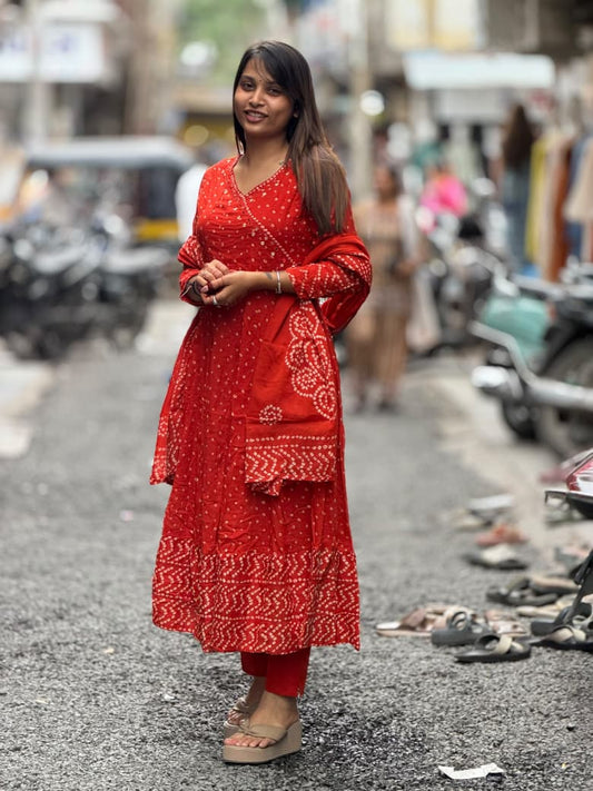 SHAGUN FASHION Exclusive Designer Bandhani Anarkali Suit Set – Available on zankhi.in