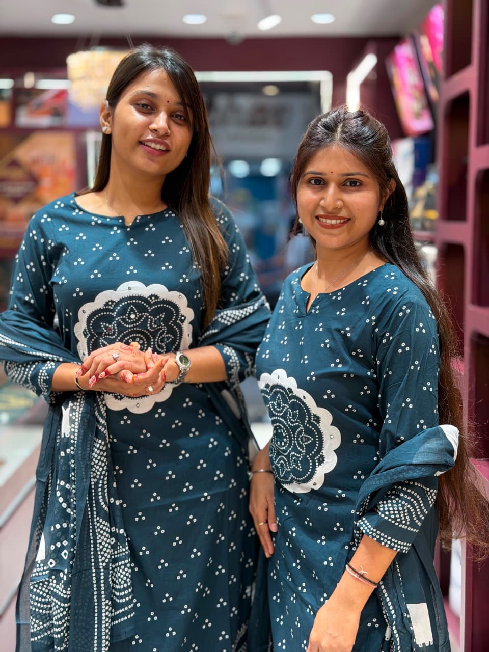 Traditional Bandhani Print Cotton Kurti Set with Dupatta – SHAGUN FASHION