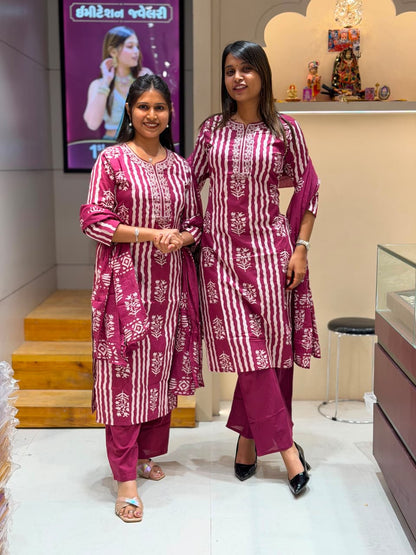 SHAGUN FASHION Premium Printed Pure Cotton Kurti Pant Set with Dupatta – Ultimate Daily & Festive Comfort