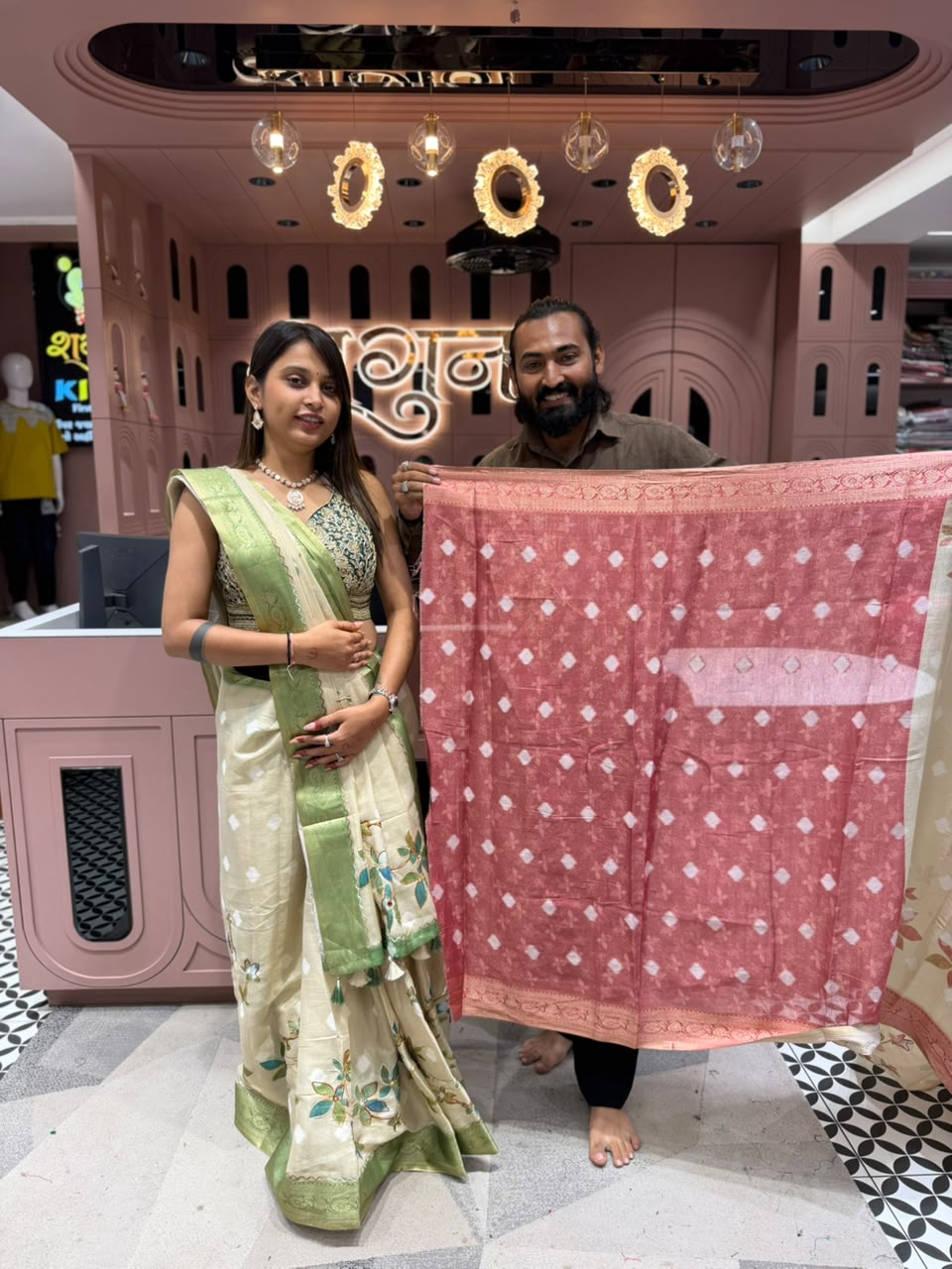 Product Title: Premium Hand-Painted Organza Silk Saree Collection | Exclusively by SHAGUN FASHION on zankhi.in