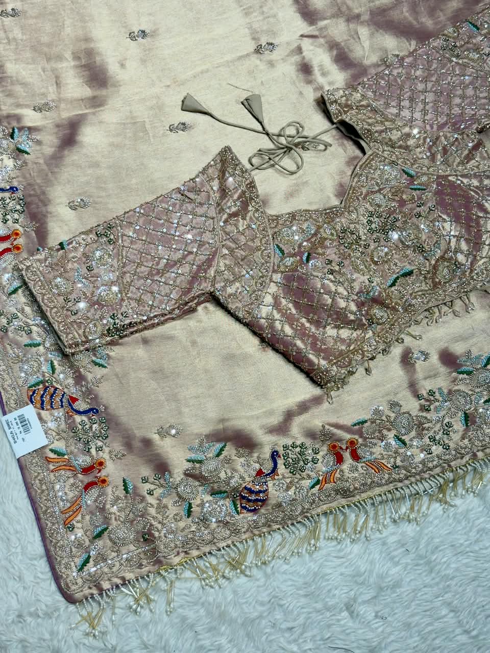 SHAGUN FASHION Exclusive Designer Silk Saree with Heavy Handwork Blouse & Peacock Motif Border