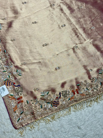 SHAGUN FASHION Exclusive Designer Silk Saree with Heavy Handwork Blouse & Peacock Motif Border