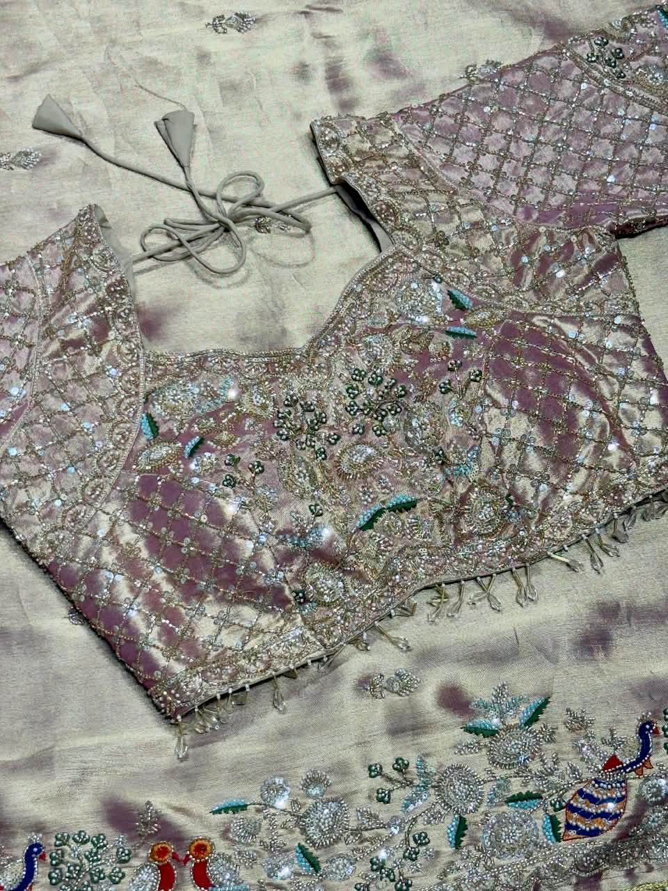 SHAGUN FASHION Exclusive Designer Silk Saree with Heavy Handwork Blouse & Peacock Motif Border