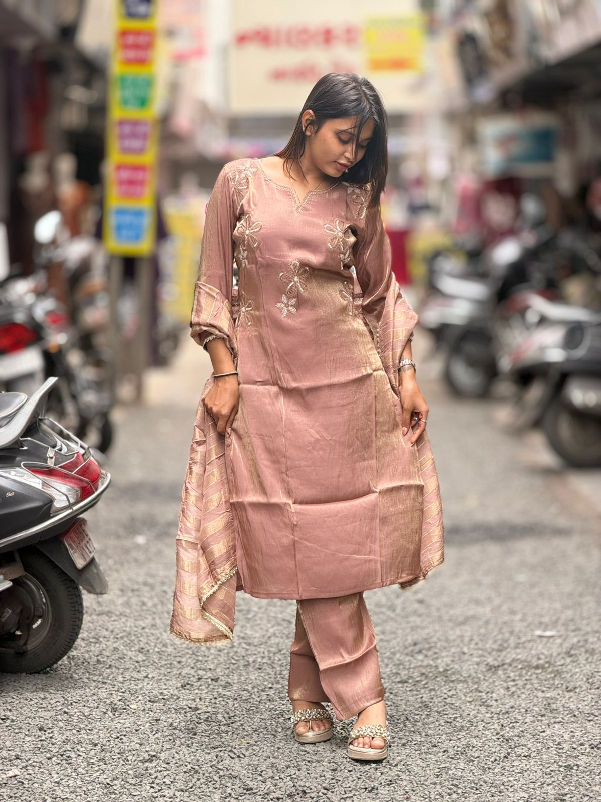 SHAGUN FASHION Premium Designer Embroidery Silk Kurti Pant Set with Dupatta