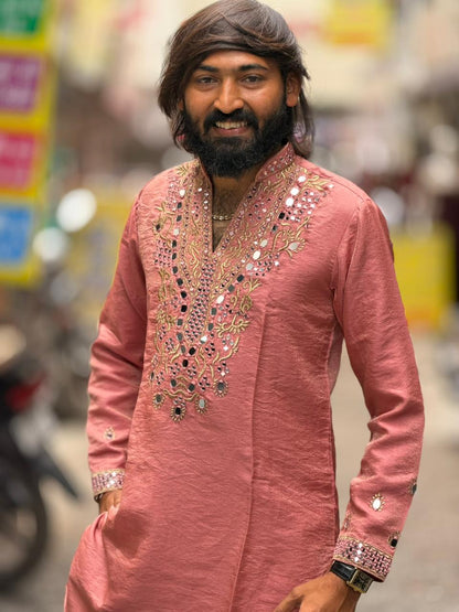 Premium Designer Short Kurta Set with Mirror Work by SHAGUN FASHION