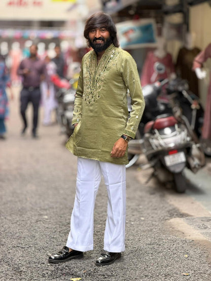 Premium Designer Short Kurta Set with Mirror Work by SHAGUN FASHION