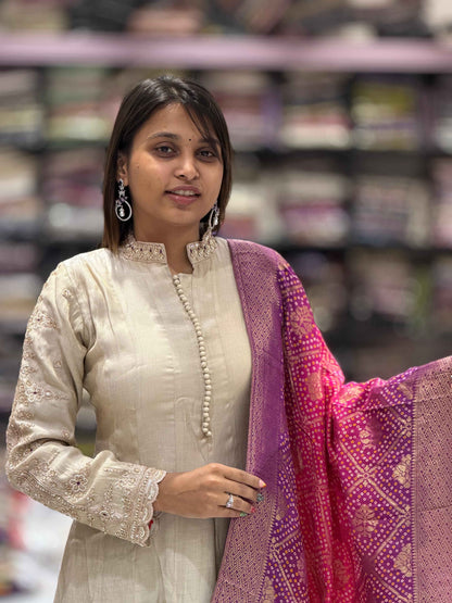 SHAGUN FASHION Designer Anarkali Kurta Set with Heavy Bandhani Dupatta — Exclusive on zankhi.in