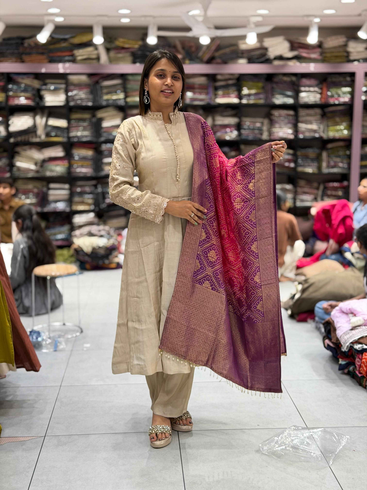 SHAGUN FASHION Designer Anarkali Kurta Set with Heavy Bandhani Dupatta — Exclusive on zankhi.in