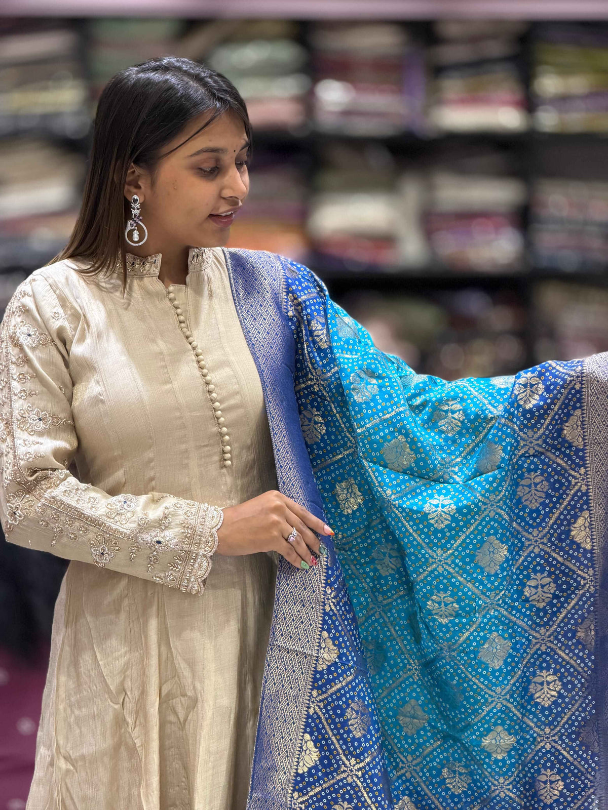 SHAGUN FASHION Designer Anarkali Kurta Set with Heavy Bandhani Dupatta — Exclusive on zankhi.in