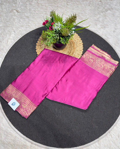 SHAGUN FASHION Premium Silk Saree with Rich Weaved Gold Zari Royal Border & Peacock Motif Pallu — Exclusively on zankhi.in