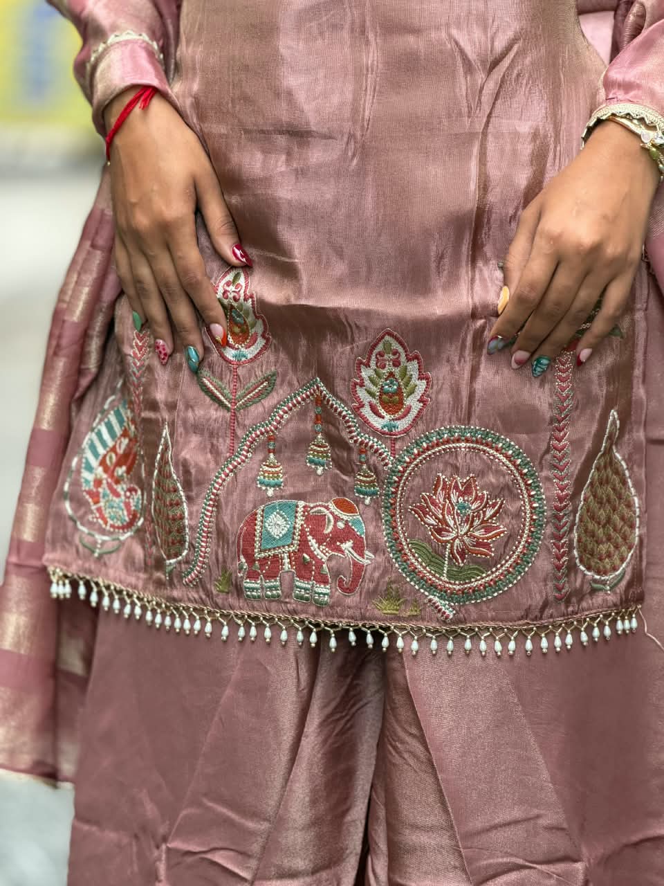 SHAGUN FASHION Premium Designer Handwork Sleeveless Kurti & Flared Sharara Set with Dupatta
