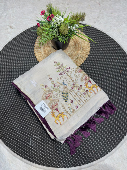 SHAGUN FASHION Luxury Designer Tissue Chanderi Silk Saree with Heavy Embroidery & Sequin Work