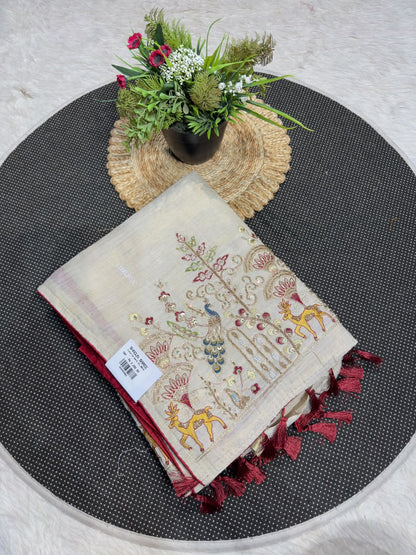 SHAGUN FASHION Luxury Designer Tissue Chanderi Silk Saree with Heavy Embroidery & Sequin Work