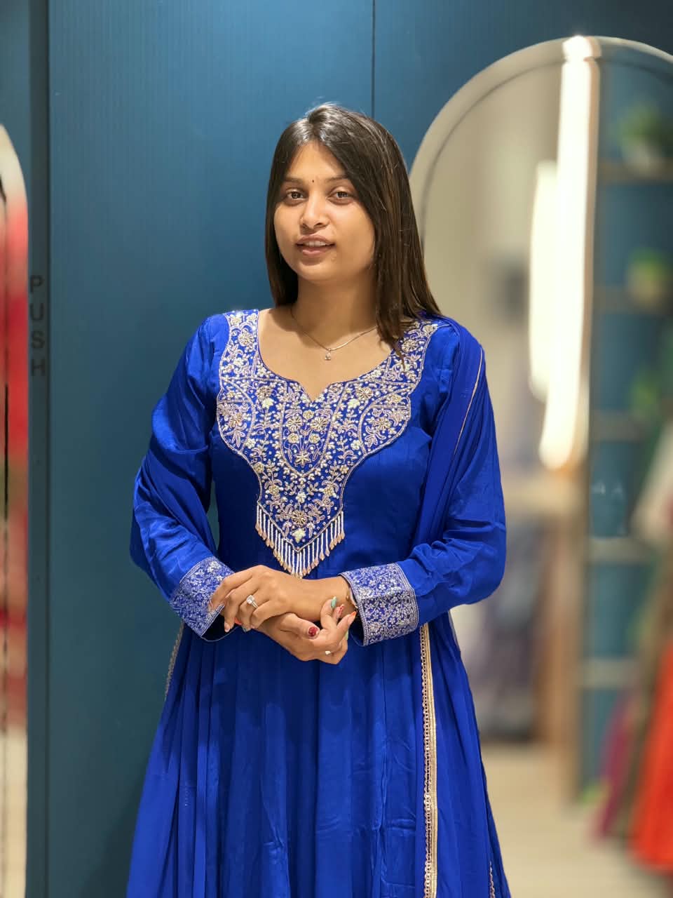 SHAGUN FASHION Royal Blue Heavy Designer Anarkali Suit Set with Dupatta
