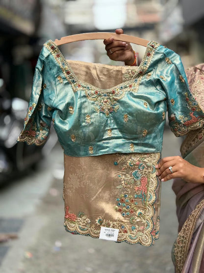 SHAGUN FASHION Designer Organza Tissue Saree with Heavy Handwork Blouse | Multi-Color Pastel Festival & Wedding Saree Collection