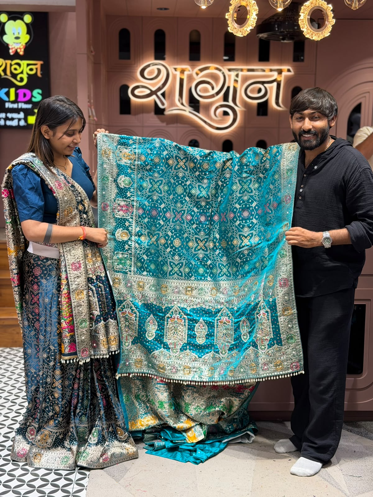 SHAGUN FASHION Royal Designer Bandhani Silk Saree & Gharchola Chunri Collection | zankhi.in