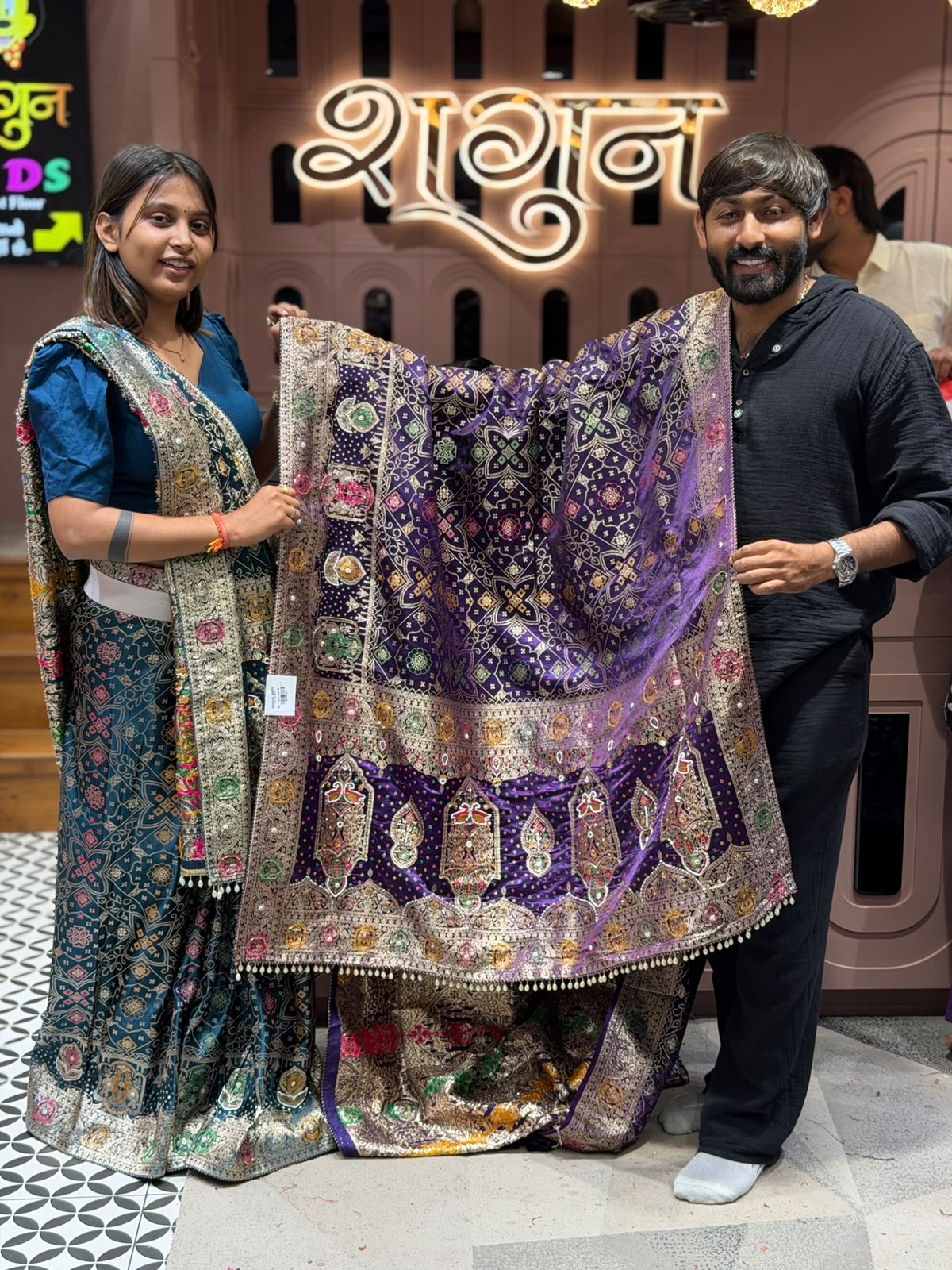 SHAGUN FASHION Royal Designer Bandhani Silk Saree & Gharchola Chunri Collection | zankhi.in