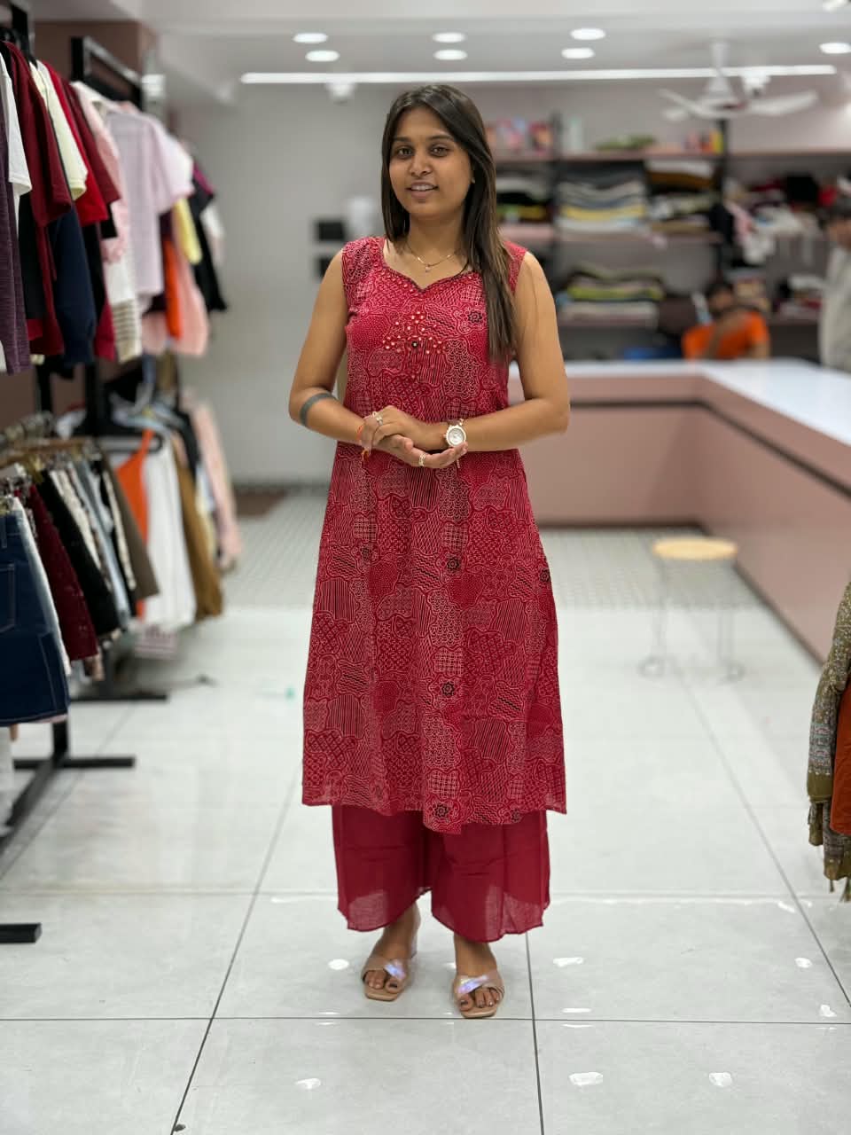 SHAGUN FASHION – Premium Printed Cotton Kurti & Palazzo Set (Exclusively on zankhi.in)