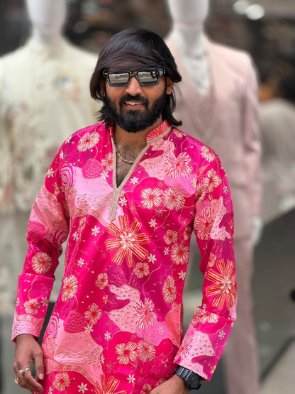 SHAGUN FASHION Premium Designer Men's Printed Short Kurta  – Exclusively on zankhi.in