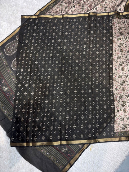SHAGUN FASHION - Super Gold Floral Print Saree with Zari Border