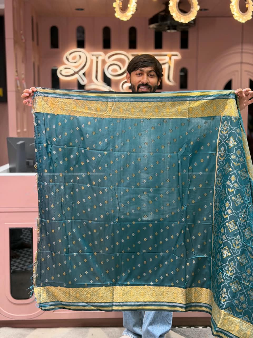 SHAGUN FASHION Exclusive Patola Silk Saree With Rich Zari Weaving & Pearl Latkan