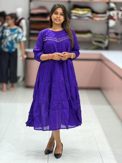 SHAGUN FASHION – Designer Tiered Flared Anarkali One-Piece Dress Exclusively on zankhi.in