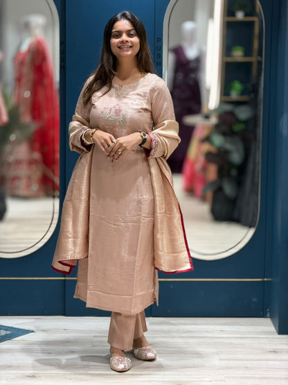 SHAGUN FASHION – Designer Elephant Motif Silk Suit Set with Banarasi Dupatta