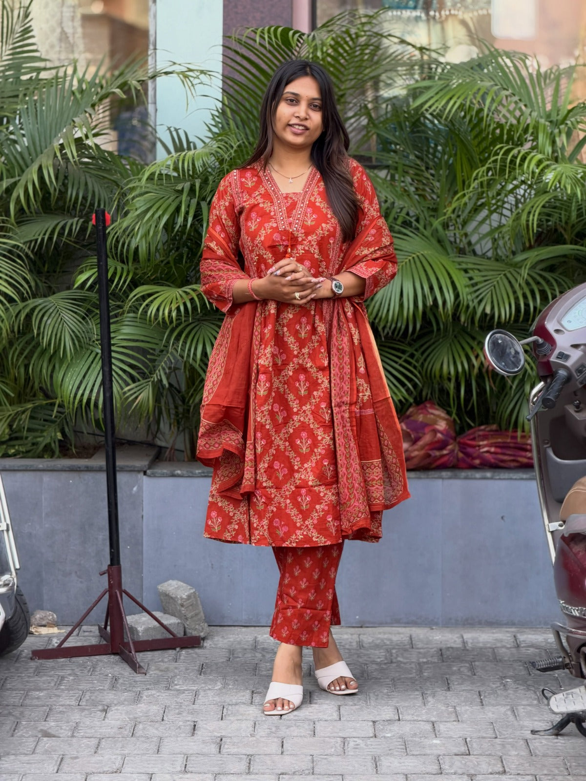 SHAGUN FASHION Premium Cotton Floral Printed Kurti Pant Set with Matching Dupatta | Traditional Ethnic Wear 3-Piece Set