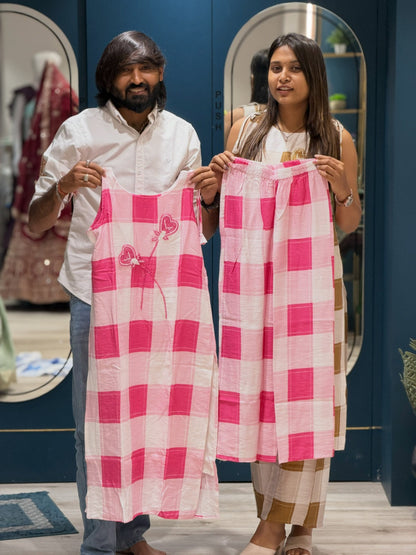 SHAGUN FASHION Premium Cotton Block Printed Kurti & Pant Set with Handwork Embroidery