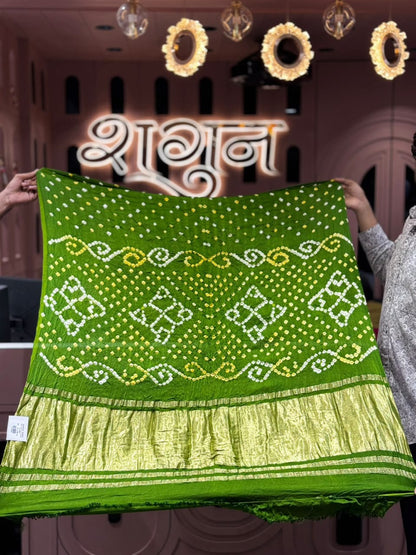 Exclusive Traditional Bandhani Print Soft Fabric Saree With Rich Zari Pallu