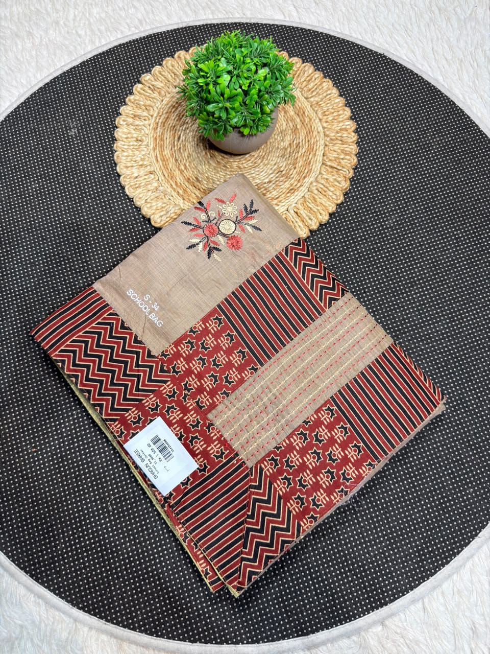 Exclusive Designer Cotton Saree with Traditional Print and Beautiful Embroidery by SHAGUN FASHION
