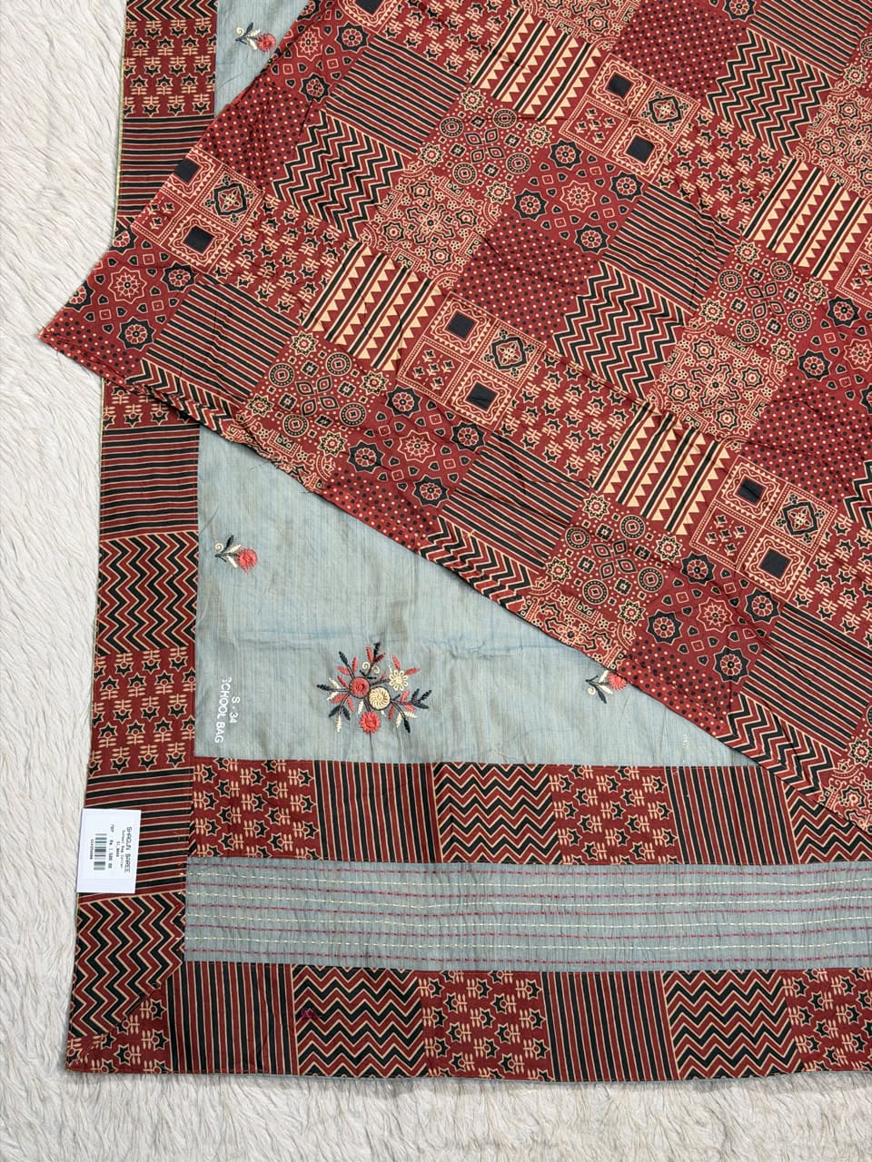 Exclusive Designer Cotton Saree with Traditional Print and Beautiful Embroidery by SHAGUN FASHION