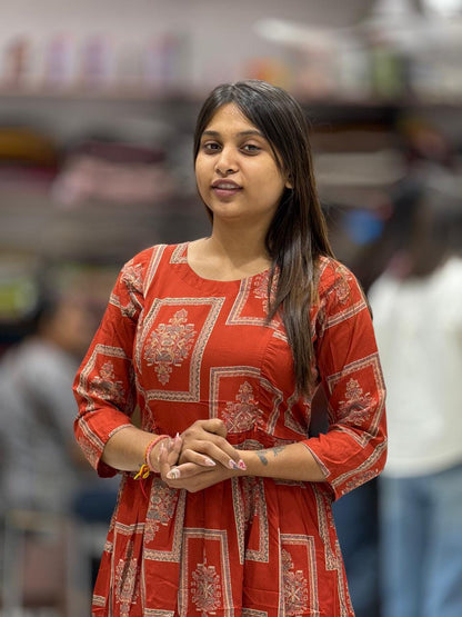 Stylish Printed Rayon Midi Dress for Women by SHAGUN FASHION