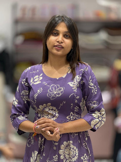 Stylish Printed Rayon Midi Dress for Women by SHAGUN FASHION