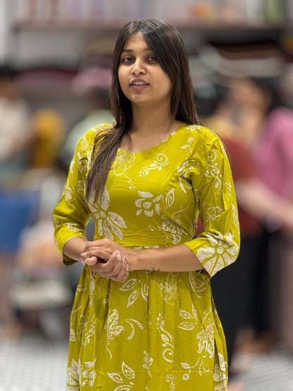 Stylish Printed Rayon Midi Dress for Women by SHAGUN FASHION