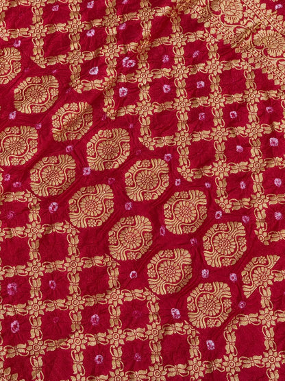 SHAGUN FASHION Premium Bandhani Silk Saree with Rich Zari Weaving & Designer Border