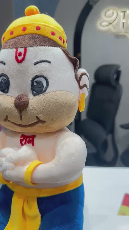 Super Soft Little Hanuman Ji Plush Toy – Cute Bal Hanuman Soft Doll & & music toy by SHAGUN FASHION